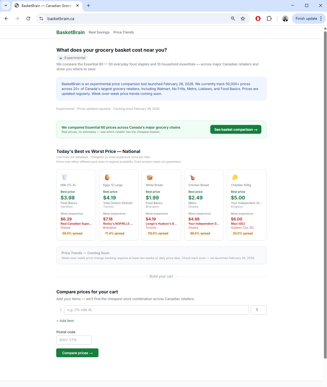 BasketBrain.ca screenshot