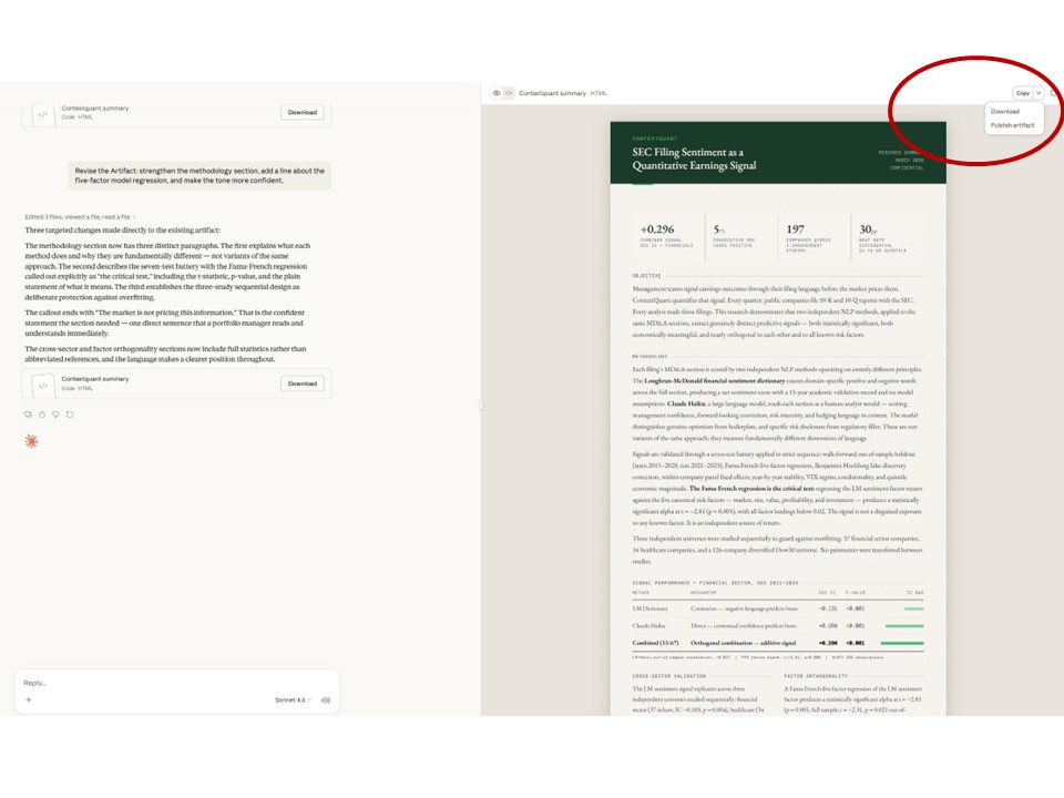 Step 4: Iterating on the Artifact